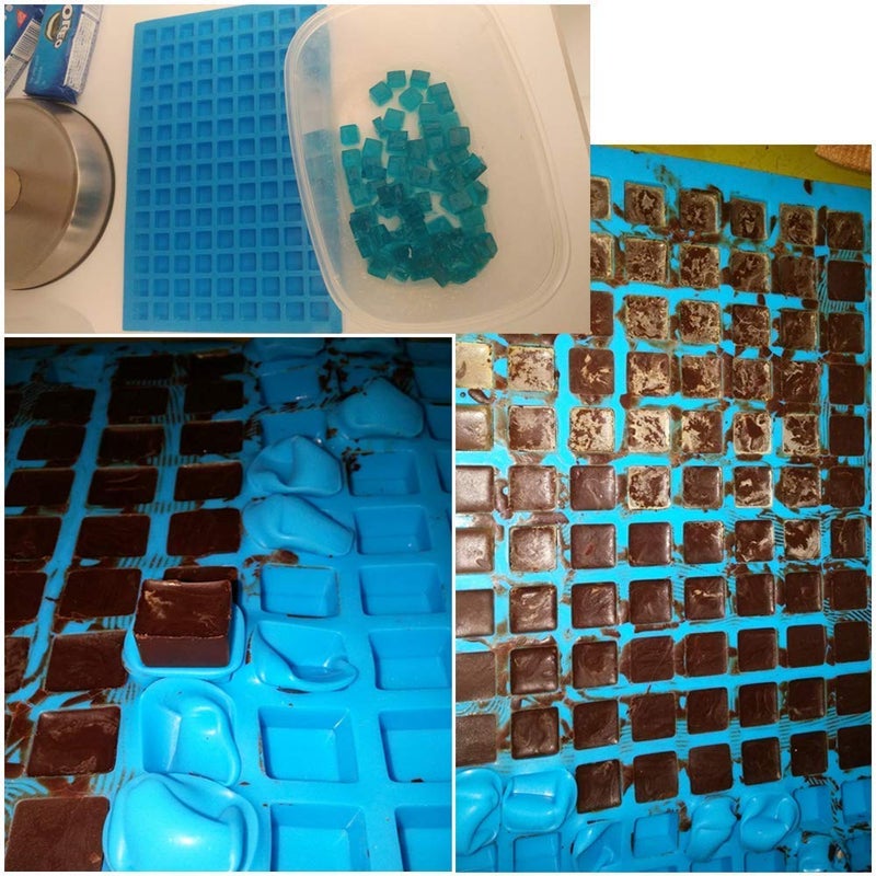 Palksky Silicone Molds for Candy Chocolate Gummy baking, (3 PCS) 126 Cavity Mini Square mold for Ice Cube Pralines Caramels - Image 4